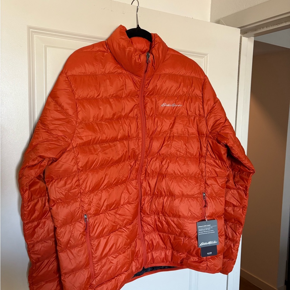 Eddie Bauer Orange Down Quilted Jacket - WITH TAG!
